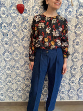 Carica l'immagine nel visualizzatore di Gallery, Camicia Kimono “fiori di campo di notte”