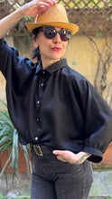 Carica l'immagine nel visualizzatore di Gallery, Camicia zefiro seta nera