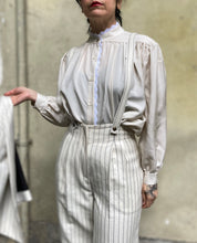 Carica l'immagine nel visualizzatore di Gallery, Pantabretelle Marlene gessato avorio/nero