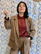 Carica l'immagine nel visualizzatore di Gallery, Blazer Sally nocciola quadro acquamarina