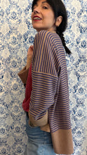 Carica l'immagine nel visualizzatore di Gallery, Cardigan Lou righe viola/arachide
