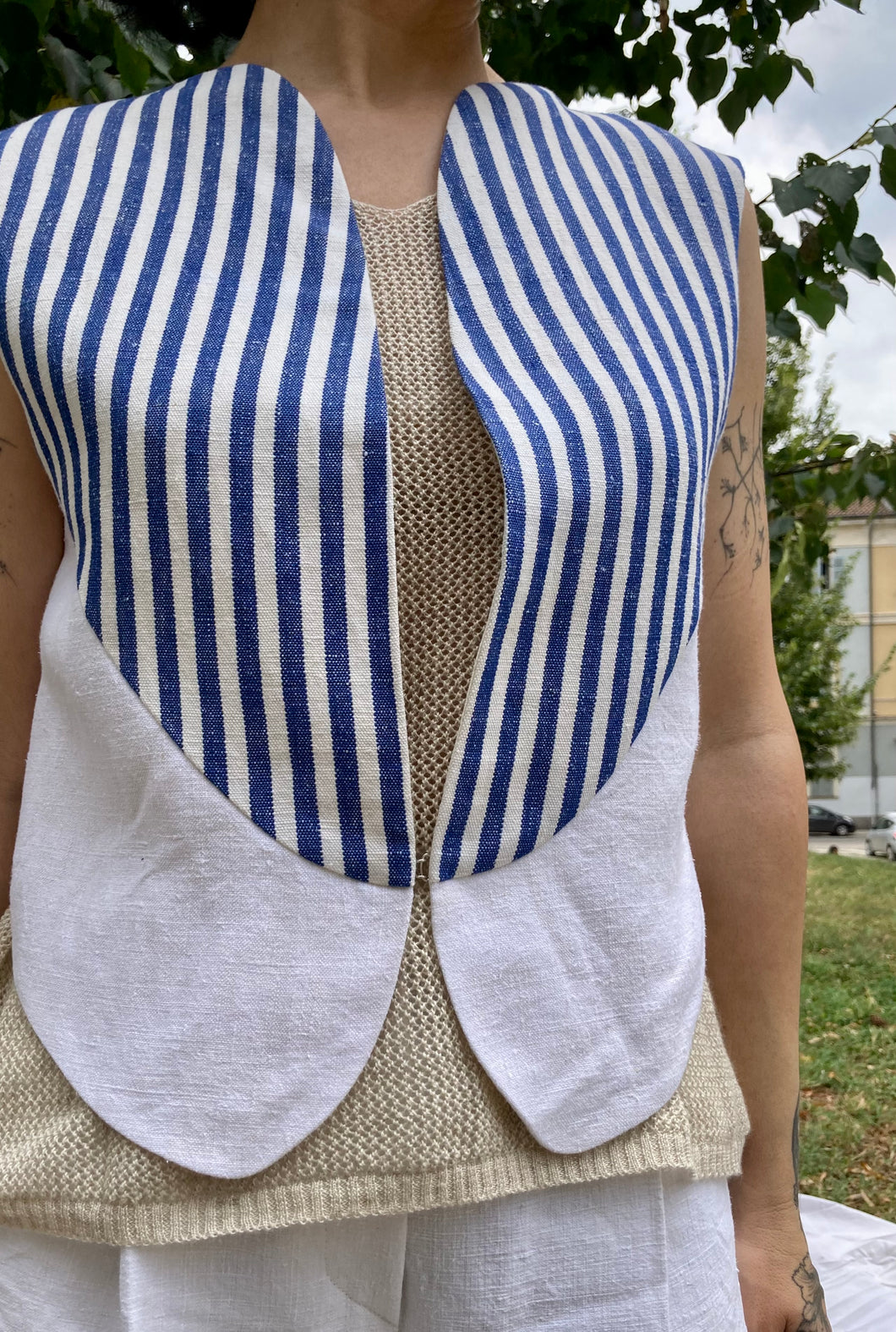 Gilet Ginko righe blu