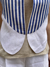 Carica l&#39;immagine nel visualizzatore di Gallery, Gilet Ginko righe blu
