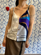 Carica l&#39;immagine nel visualizzatore di Gallery, Top/foulard azzurro/avorio
